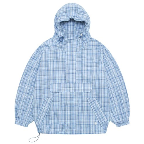 PLAID PULLOVER BLUE/WHITE