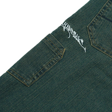 SLUB DENIM SHORTS GREEN