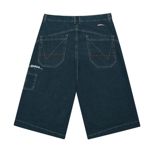 SLUB DENIM SHORTS NAVY