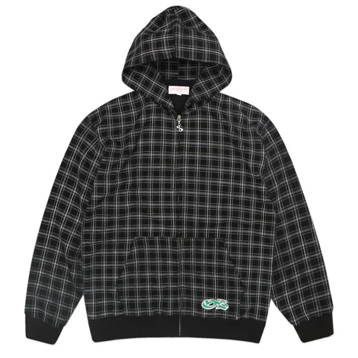 YARDSALE CHECK WAFFLE HOOD DARK GREY