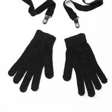 CHENILLE GLOVES BLACK