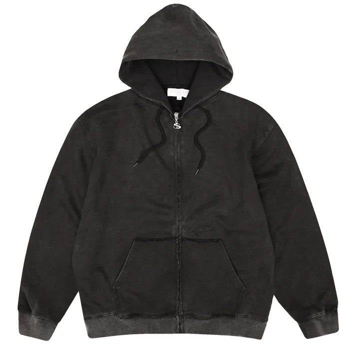 YARDSALE RAW EDGE HOOD BLACK