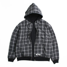 REVERSIBLE FLANNEL HOODIE GREY