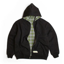 REVERSIBLE FLANNEL HOODIE GREEN / BLACK