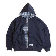 REVERSIBLE FLANNEL HOODIE BLUE