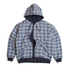 REVERSIBLE FLANNEL HOODIE BLUE