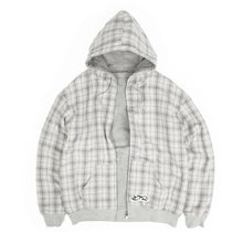 PURE PLAID REVERSIBLE HOOD GREY / STONE