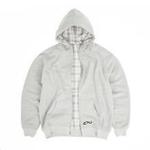 PURE PLAID REVERSIBLE HOOD GREY / STONE