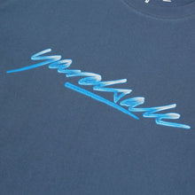 WASHED SCRIPT TEE BLUE