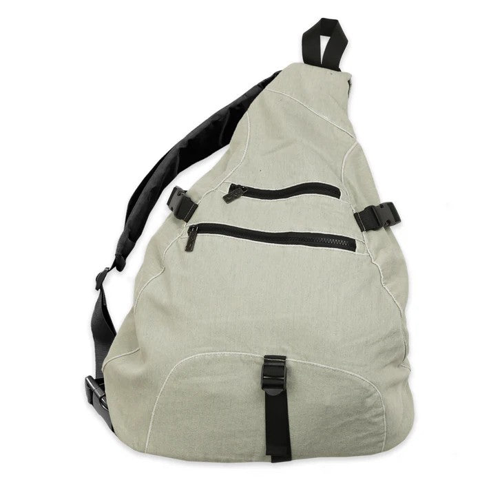 YARDSALE DENIM SLING BACK PACK WHITE