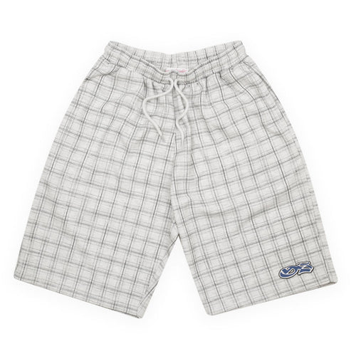 YARDSALE CHECK WAFFLE SHORTS LIGHT GRAY