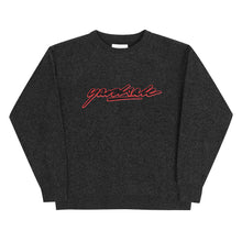 SCRIPT CHENILLE KNIT CREW BLACK