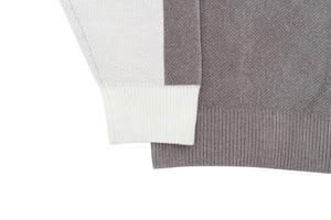 CHENILLE SCRIPT KNIT WHITE/BROWN/TAN