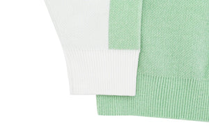 CHENILLE SCRIPT KNIT WHITE/GREEN/BLUE