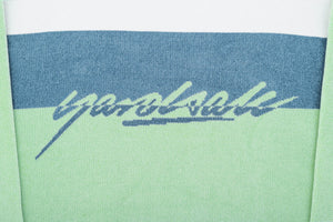 CHENILLE SCRIPT KNIT WHITE/GREEN/BLUE